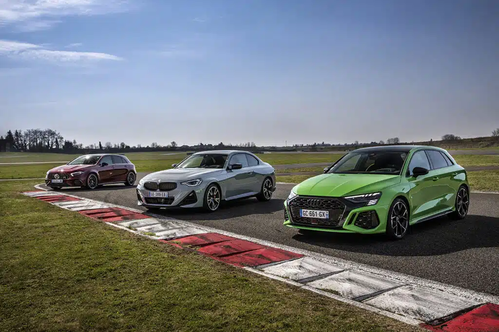 match comparo audi rs3, bmw m240i, mercedes amg a45s