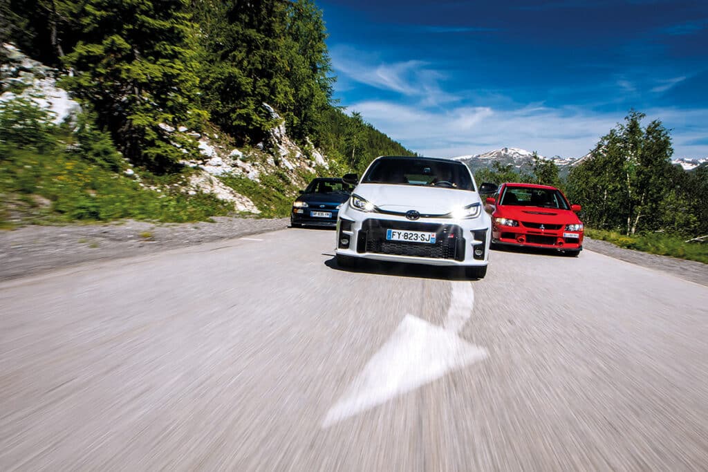 gr yaris escort cosworth mitsu evo 4