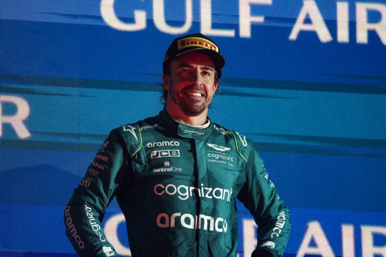 fernando alonso, aston martin f1 team, 3rd position, on the podium