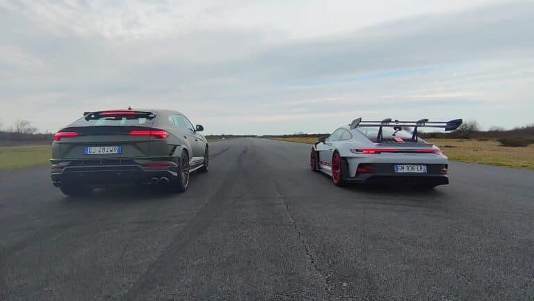 drag race urus performante 992 gt3 rs