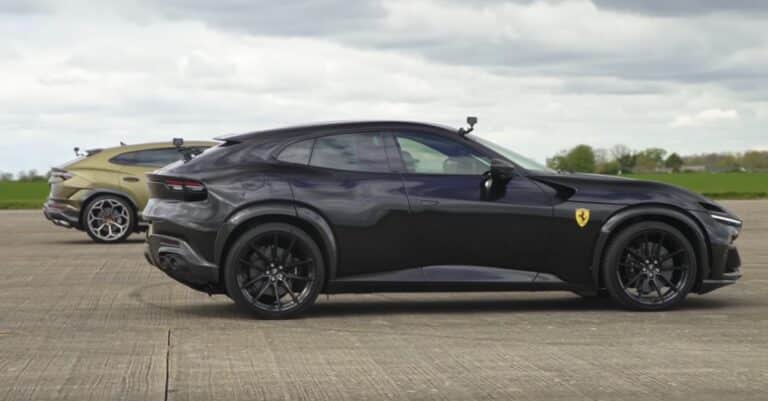 Drag race ferrari purosangue urus performante